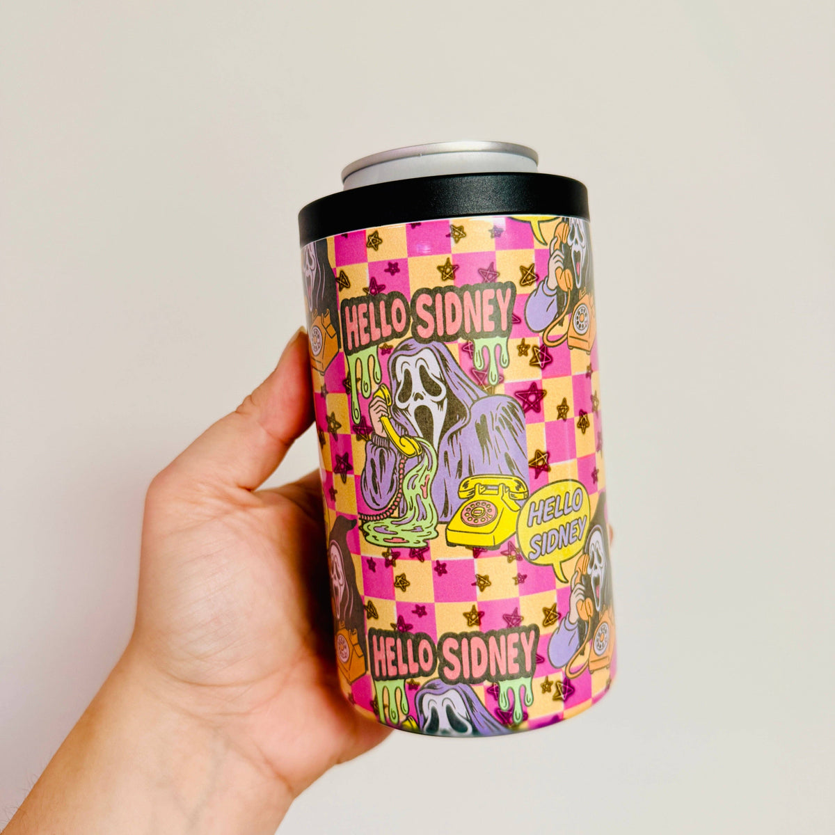 12 oz Can Cooler, Hello Sydney Pattern
