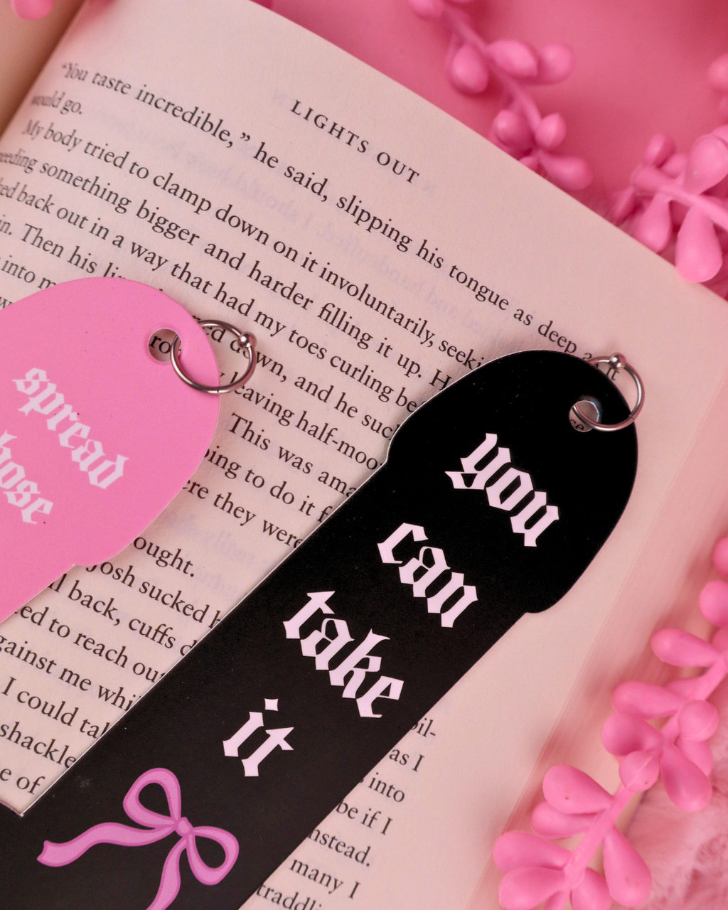 Pierced Cock Bookmark Black for Spicy Romance Readers