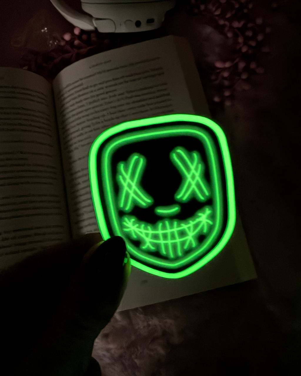 Glow In The Dark Neon Masked Man Waterproof Vinyl Sticker
