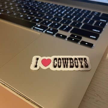 I Love Cowboys Vinyl Sticker