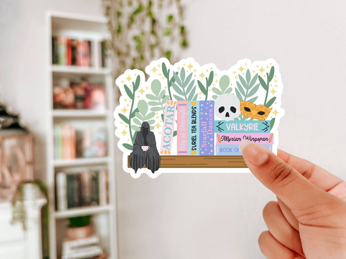 ACOTAR Series Bookshelf Glitter Sticker