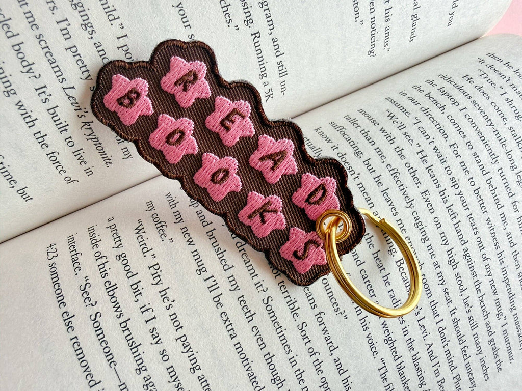 Starry Read Books Patch Keychain