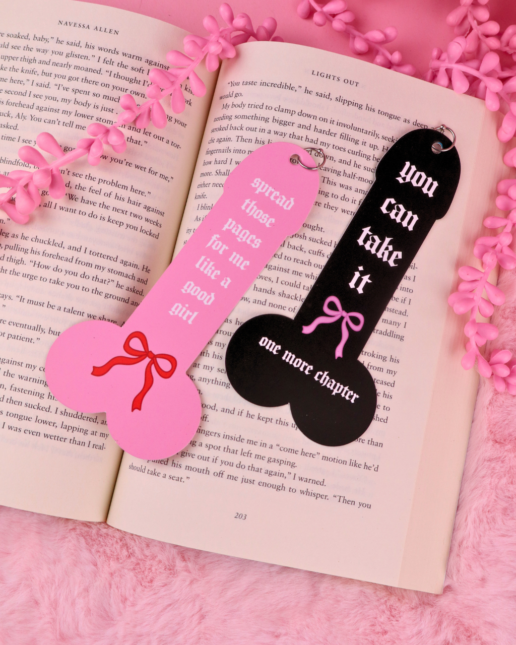 Pierced Cock Bookmark Black for Spicy Romance Readers