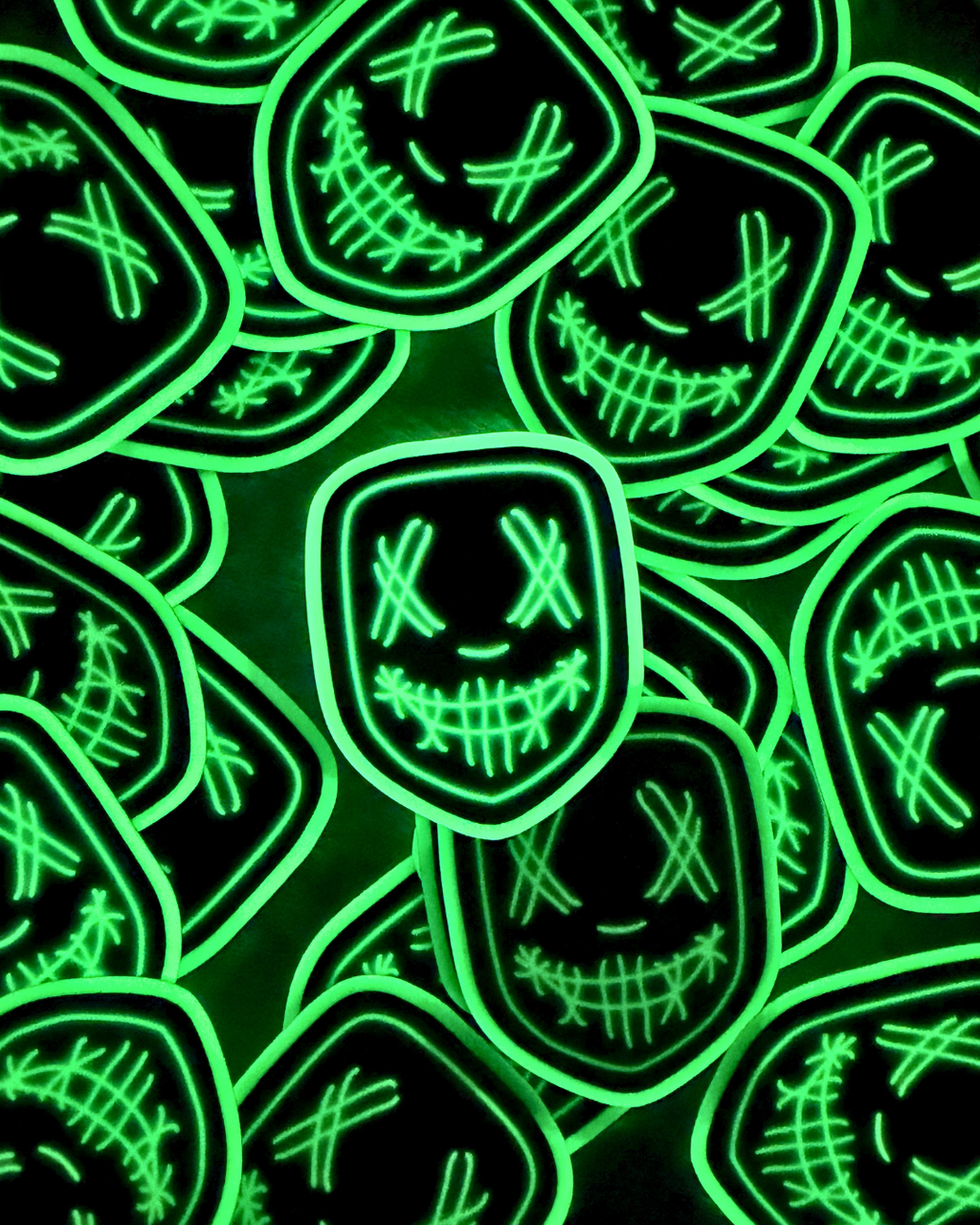 Glow In The Dark Neon Masked Man Waterproof Vinyl Sticker