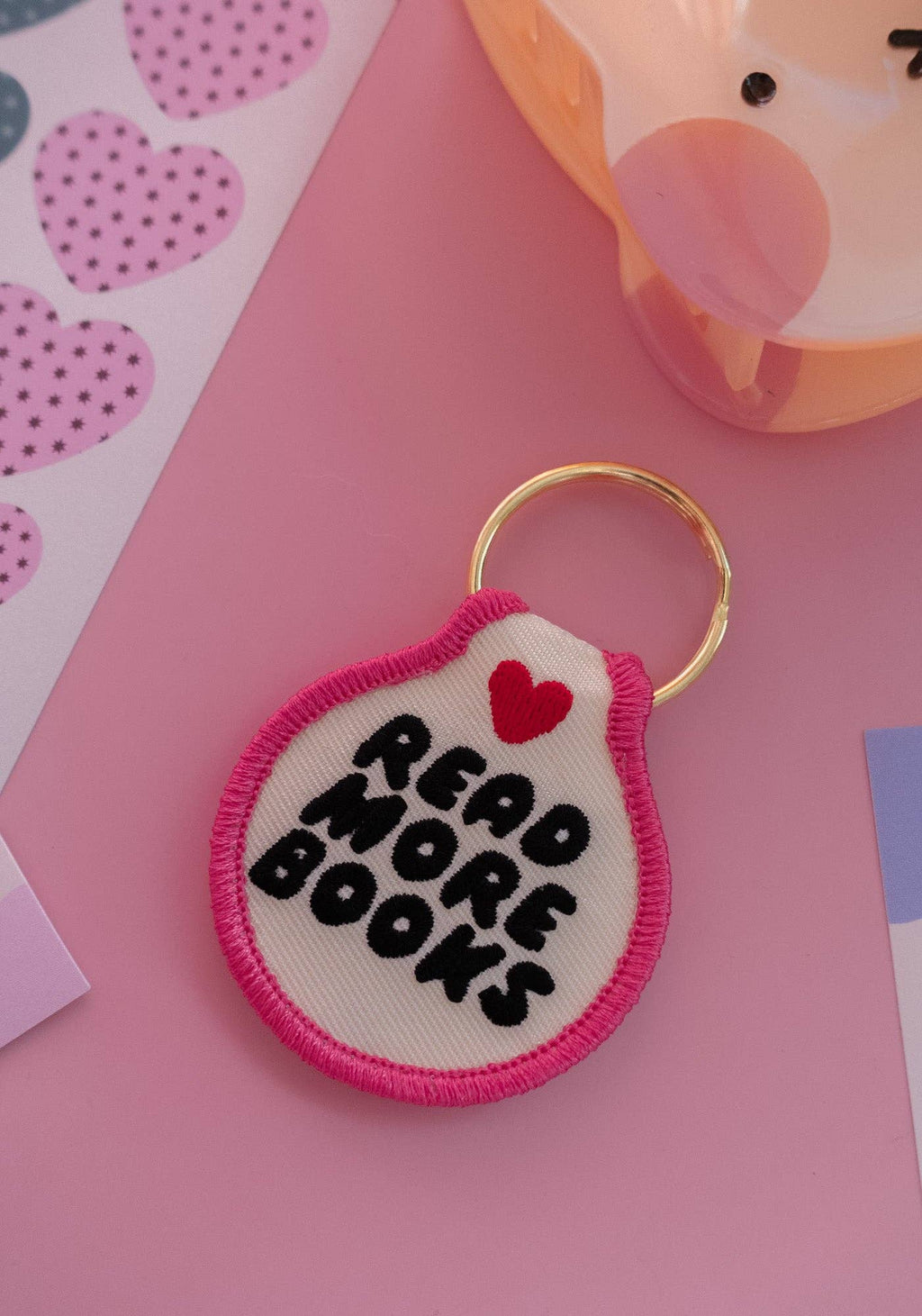 Read More Books Round Patch Keychain