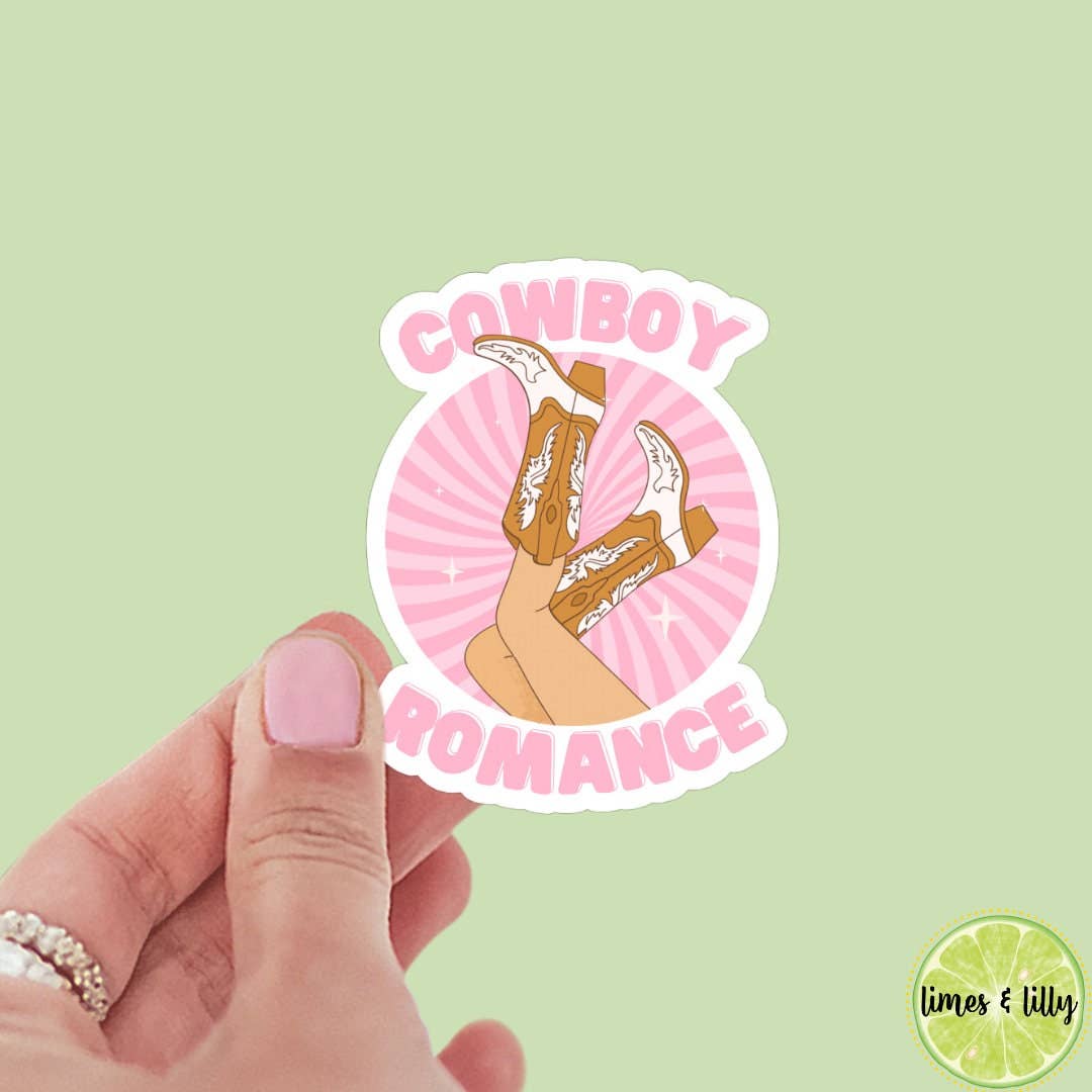 Cowboy Romance Boots Vinyl Sticker