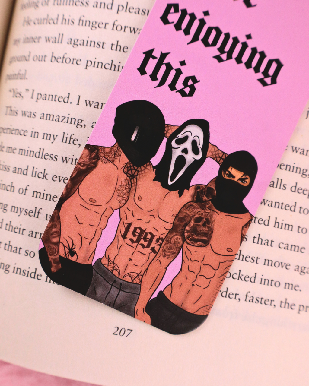 Masked Men Trio Bookmark for Dark Romance Readers