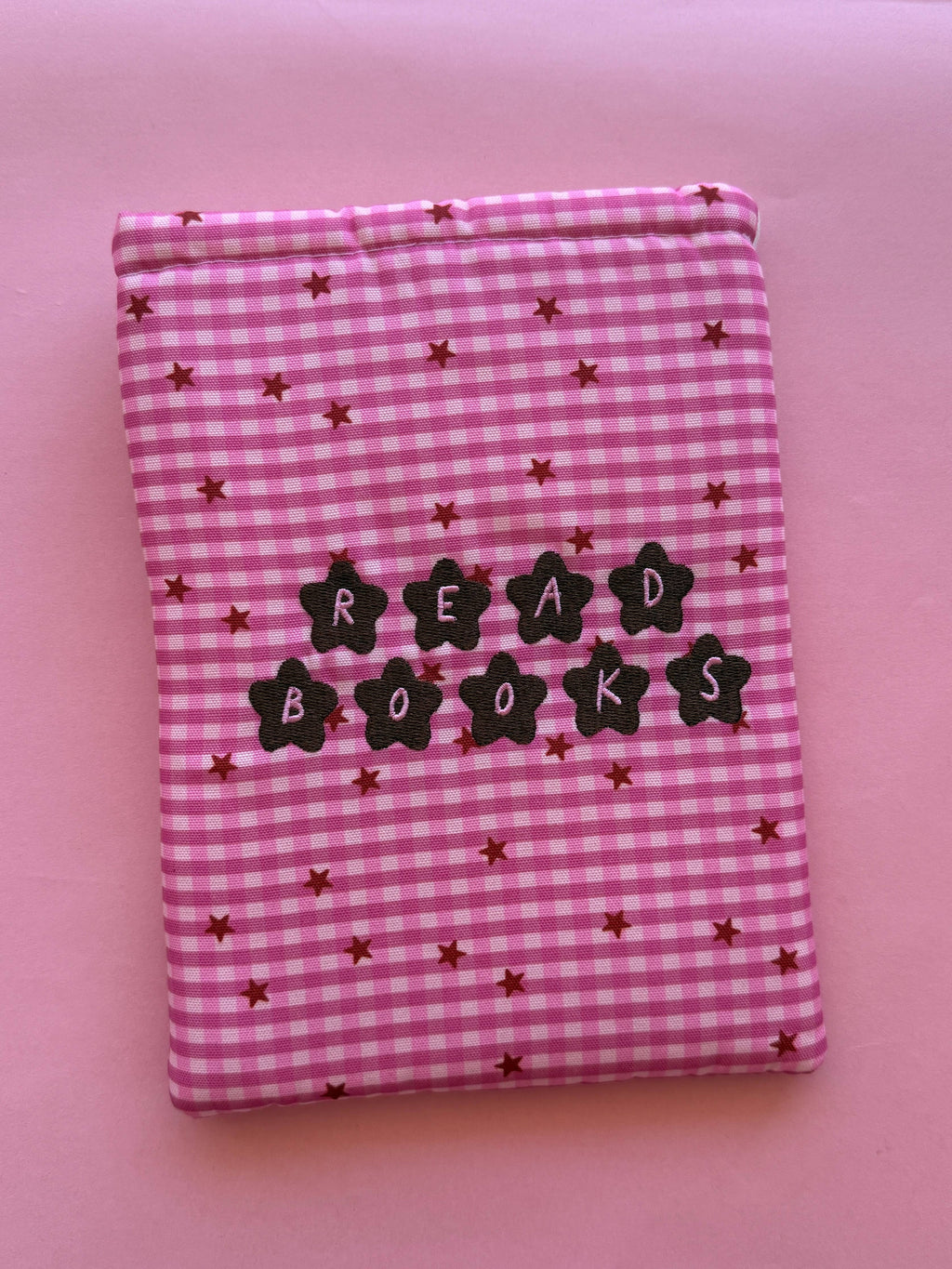 Gingham Embroidered Book & Kindle/E-Reader Sleeve