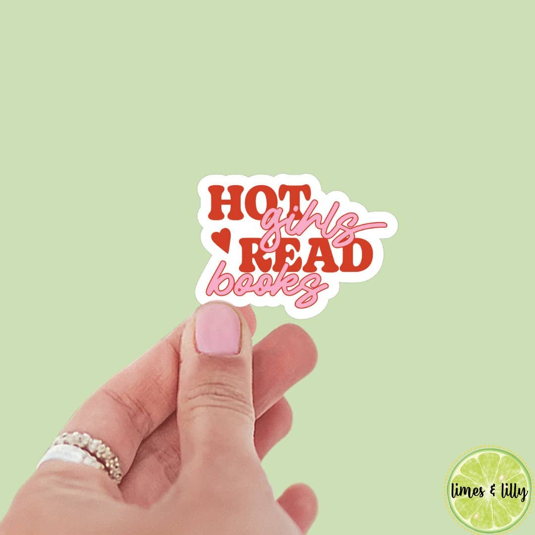 Hot Girls Read Books Woman Reading Quote Vinyl Sticker