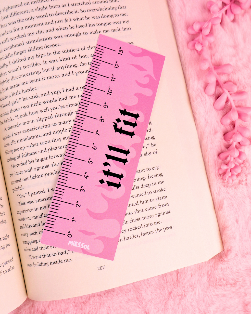 Pink Ruler It'll Fit Bookmark for Spicy Romance Readers 