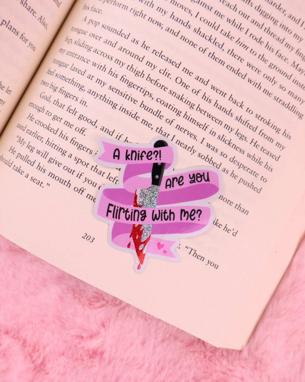 A Knife? Are You Flirting With Me? Vinyl Bookish Sticker