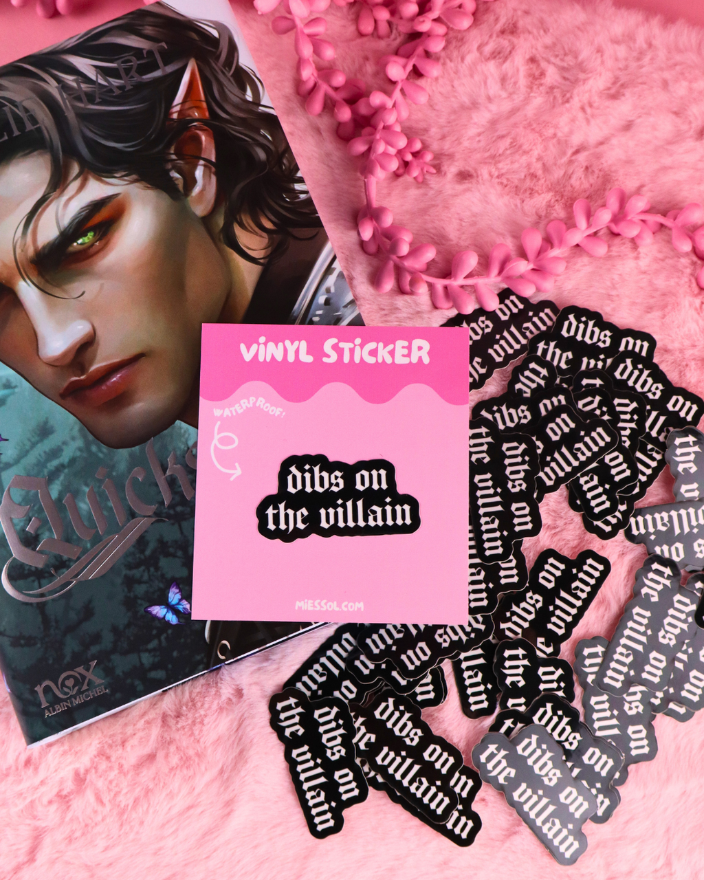 Dibs On The Villain Vinyl  Bookish Waterproof Sticker