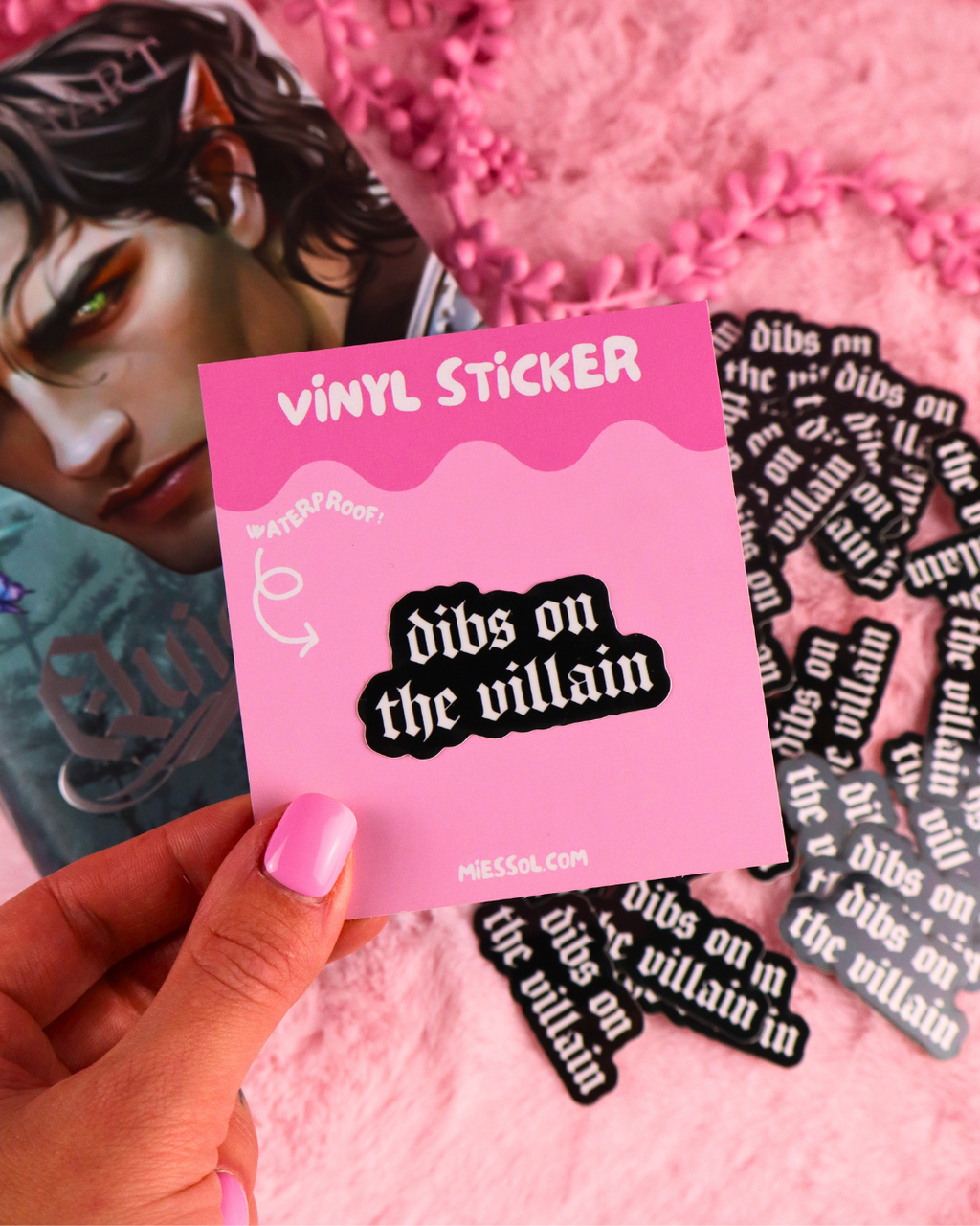 Dibs On The Villain Vinyl  Bookish Waterproof Sticker