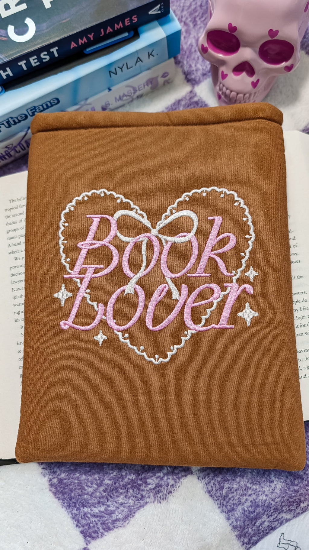 Book Lover Embroidered Book/Kindle Sleeve
