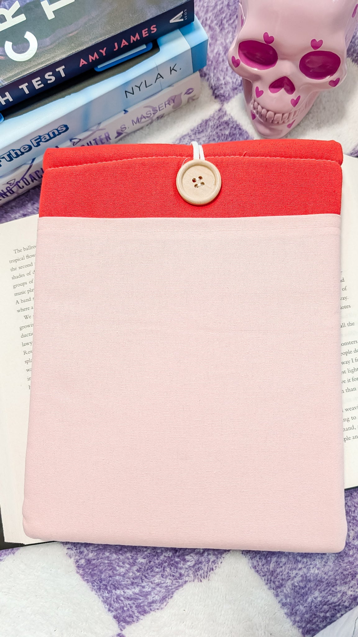 Embroidered Cherry Book Sleeve & Kindle Sleeve