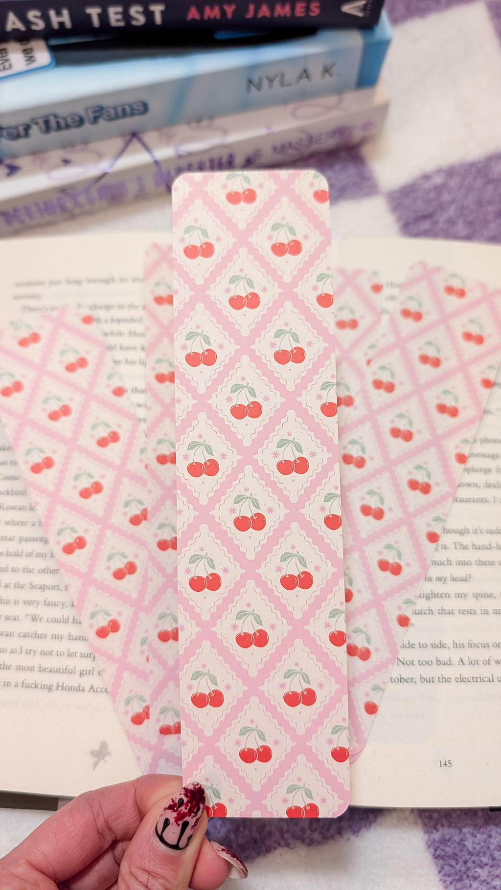 Cherry Stamps Paper Bookmark