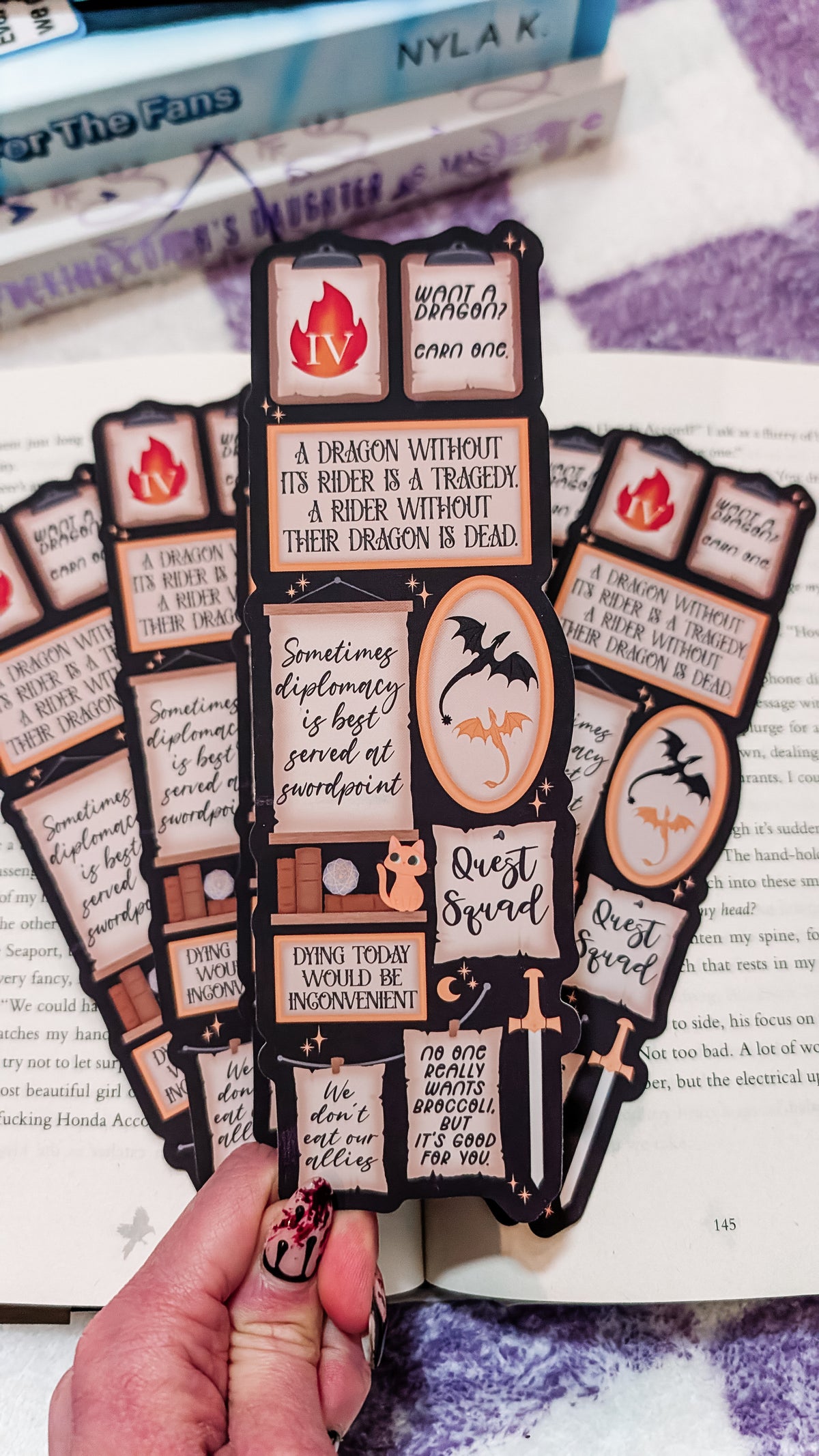 Fourth Wing Gallery Quote Wall Die-Cut Bookmark