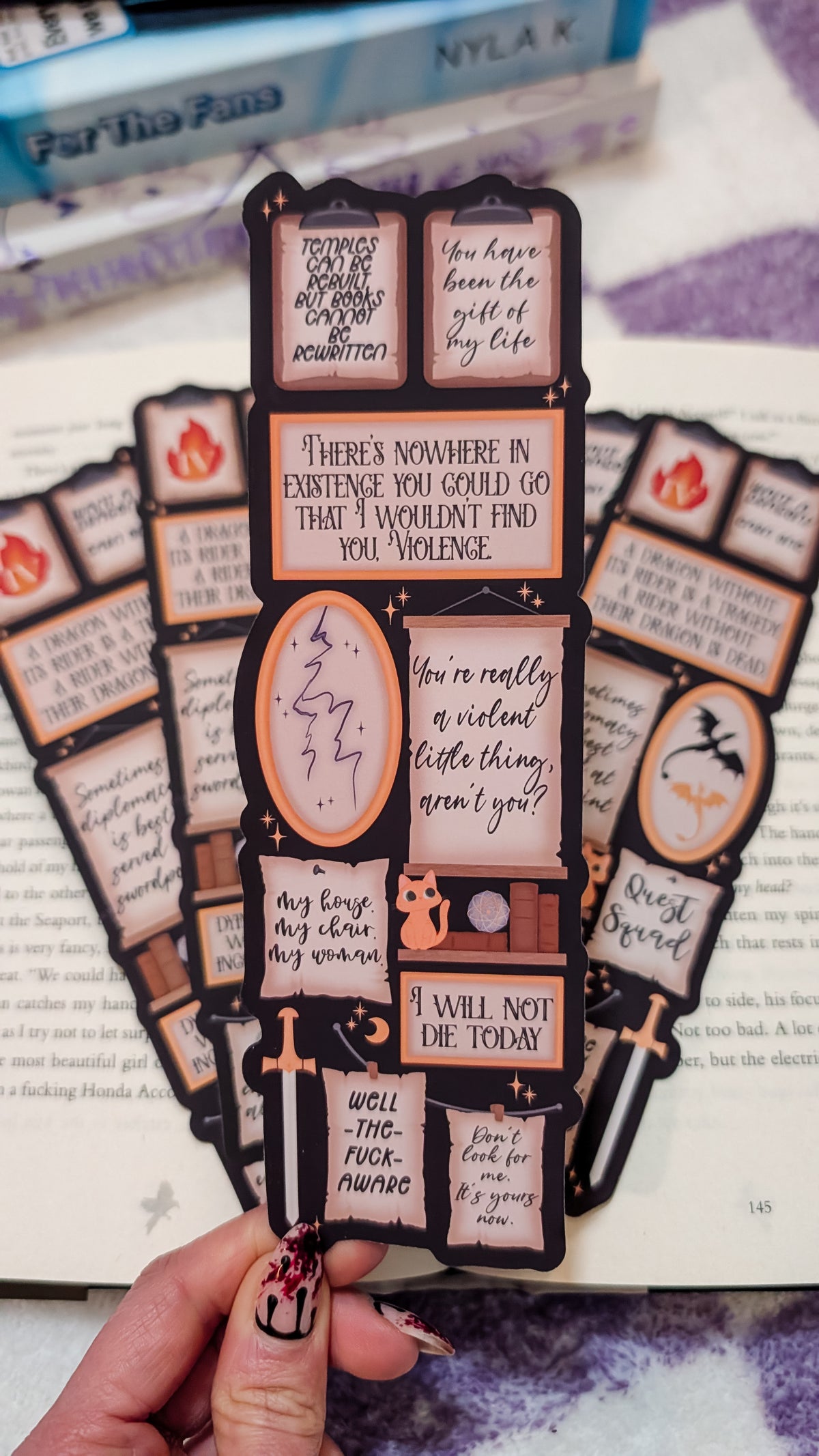 Fourth Wing Gallery Quote Wall Die-Cut Bookmark