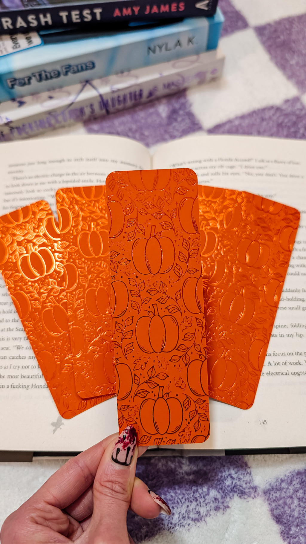 Pumpkin Fall Autumn Foil Bookmark