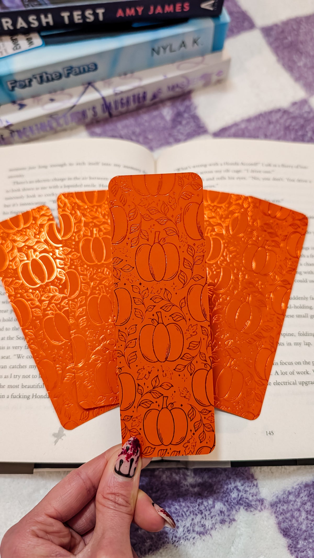 Pumpkin Fall Autumn Foil Bookmark