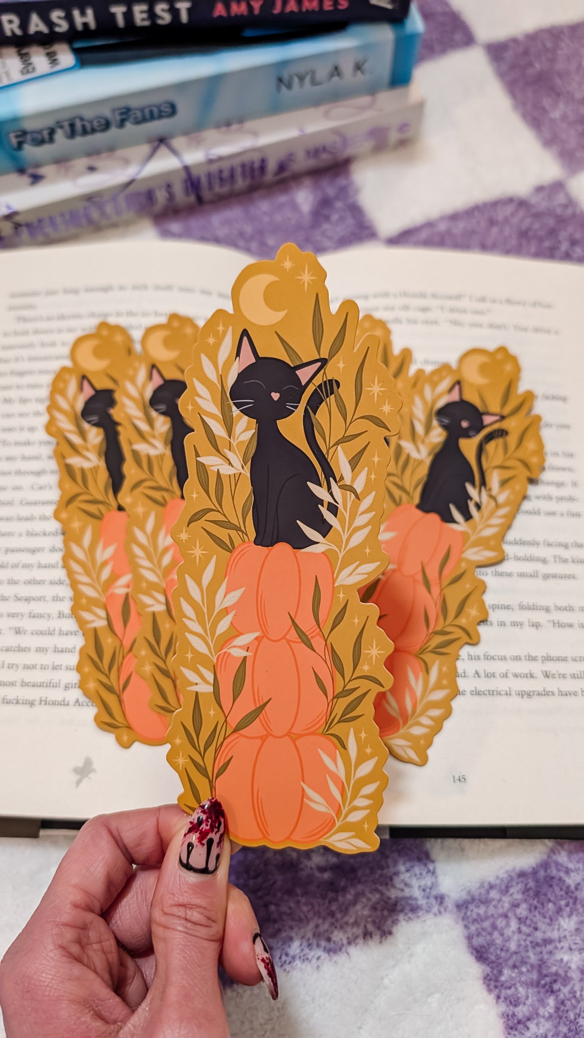 Pumpkin Kitty Fall Autumn Die-Cut Bookmark