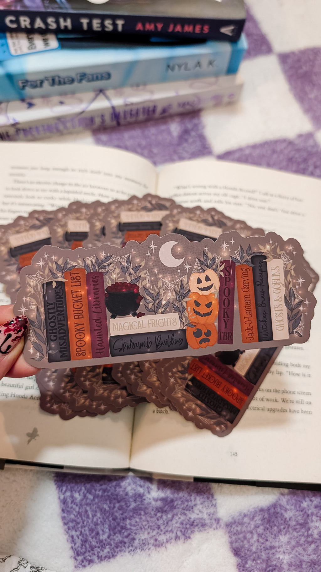 Spooky Cute Halloween Bookshelf Die-Cut Bookmark
