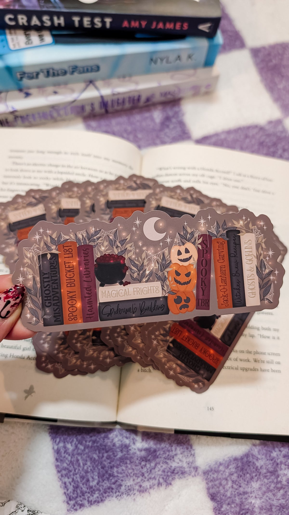 Spooky Cute Halloween Bookshelf Die-Cut Bookmark
