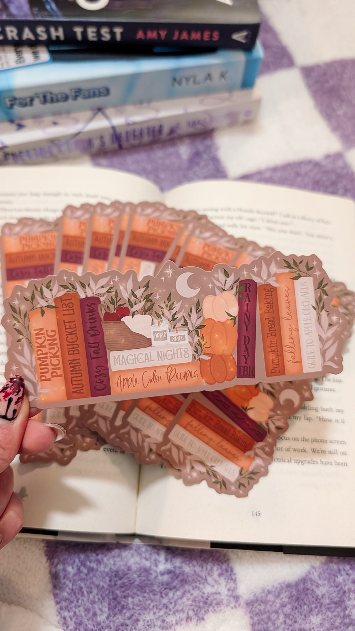 Cozy Autumn Bookshelf Die-Cut Bookmark