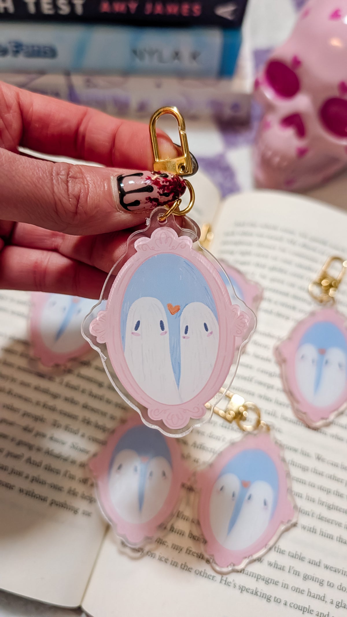 Portrait of Two Ghosts Keychain