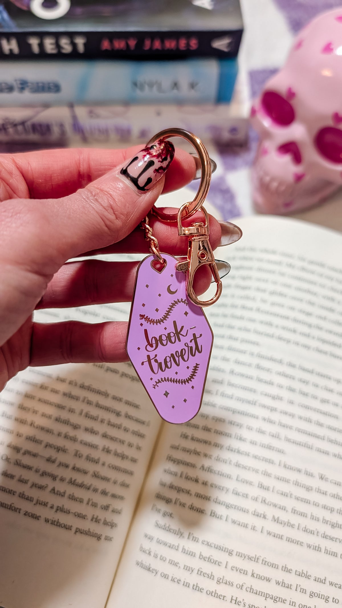 Booktrovert Keychain, Hotel Keychains, Bookish Keychains