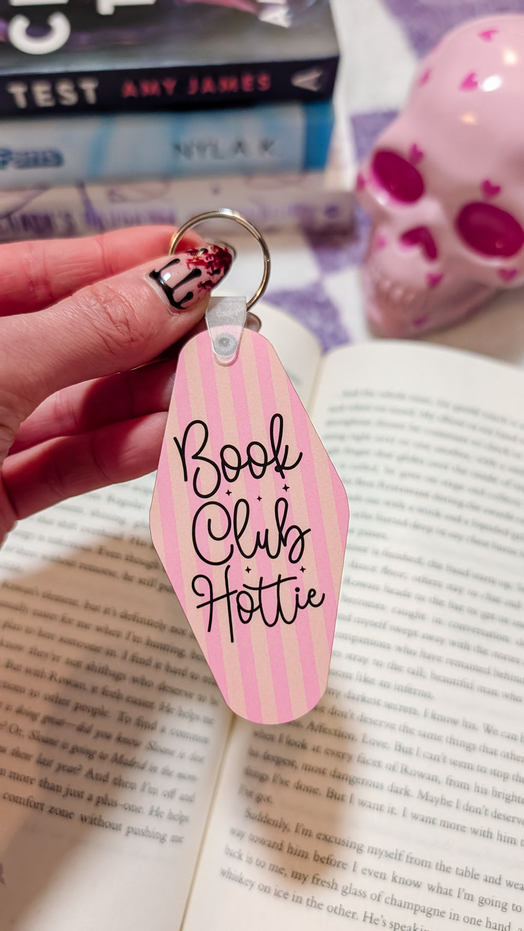 Motel Style Keychain, Book Club Hottie