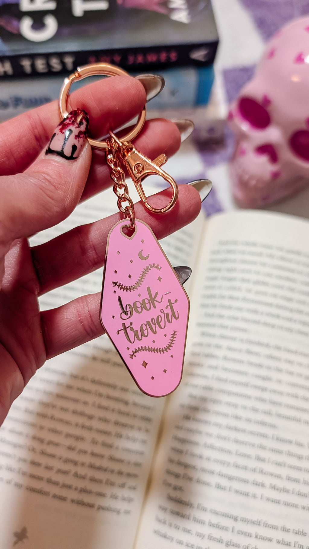 Booktrovert Keychain, Hotel Keychains, Bookish Keychains