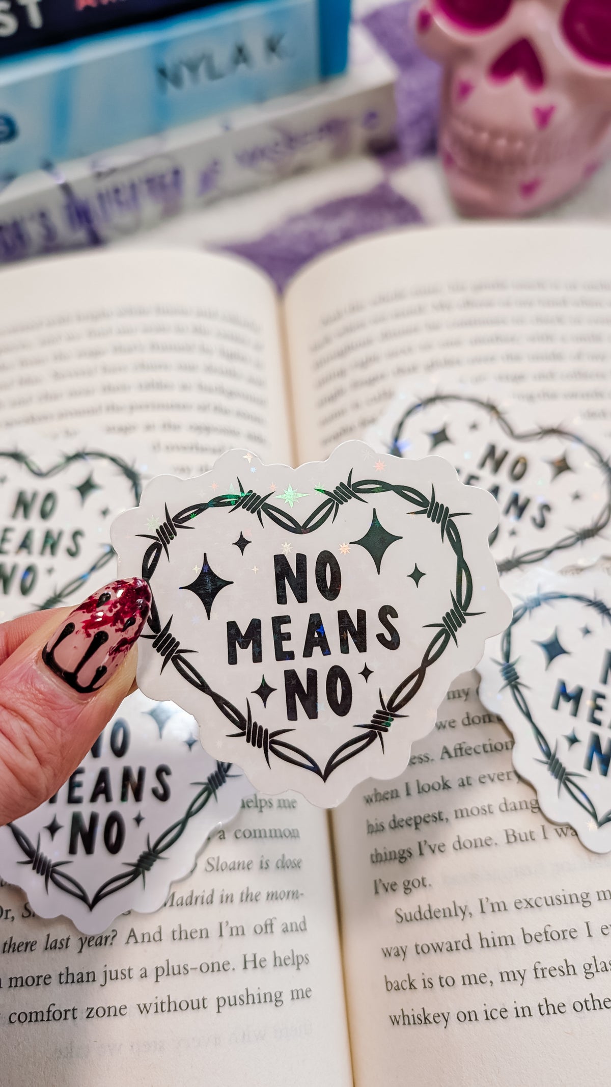 No means no sticker (holographic)