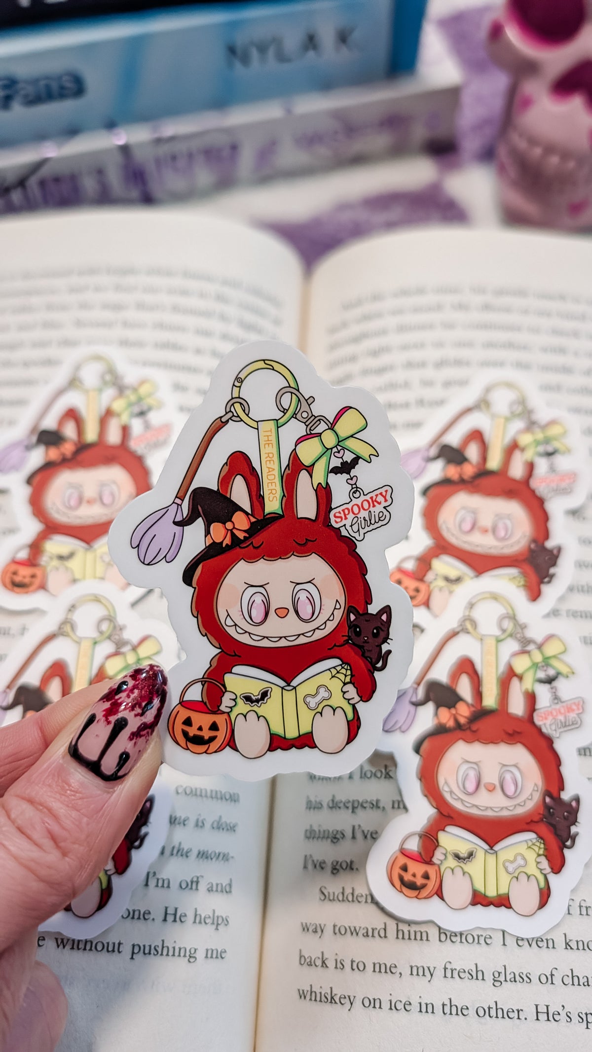 Bookish Halloween Cute Waterproof Vinyl Sticker