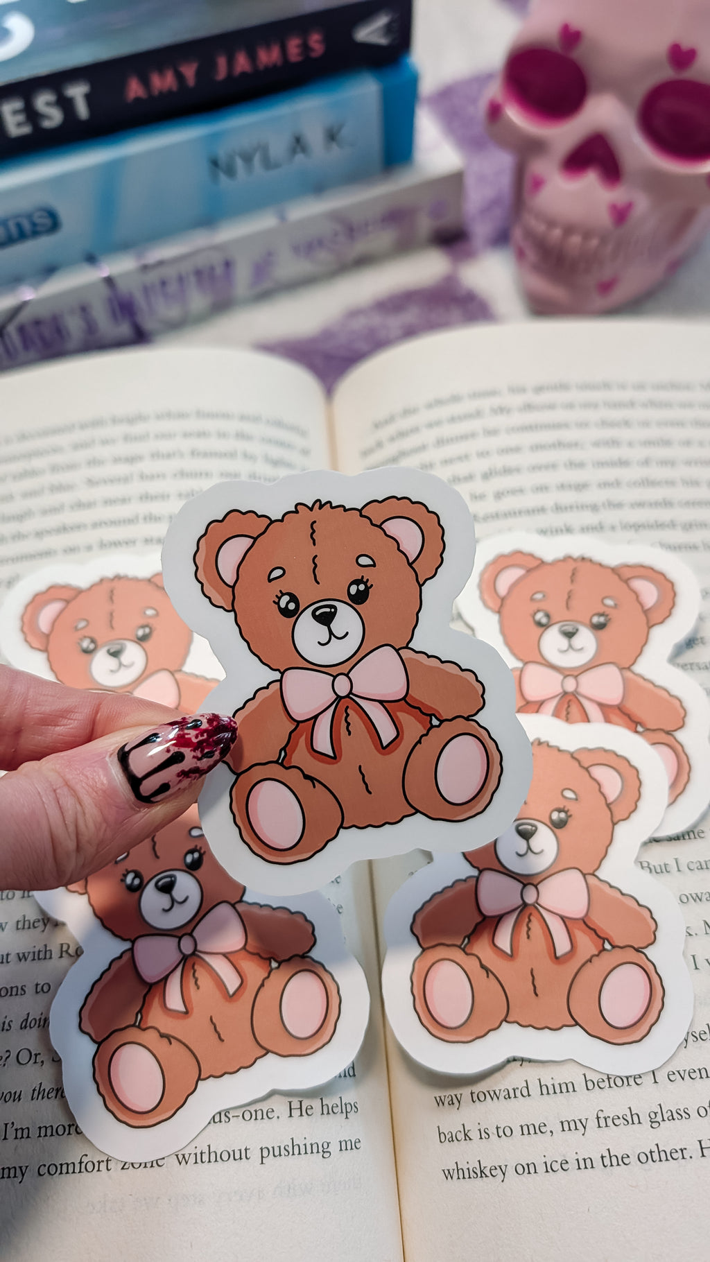 Cute Teddy Bear Girly Waterproof Vinyl Sticker