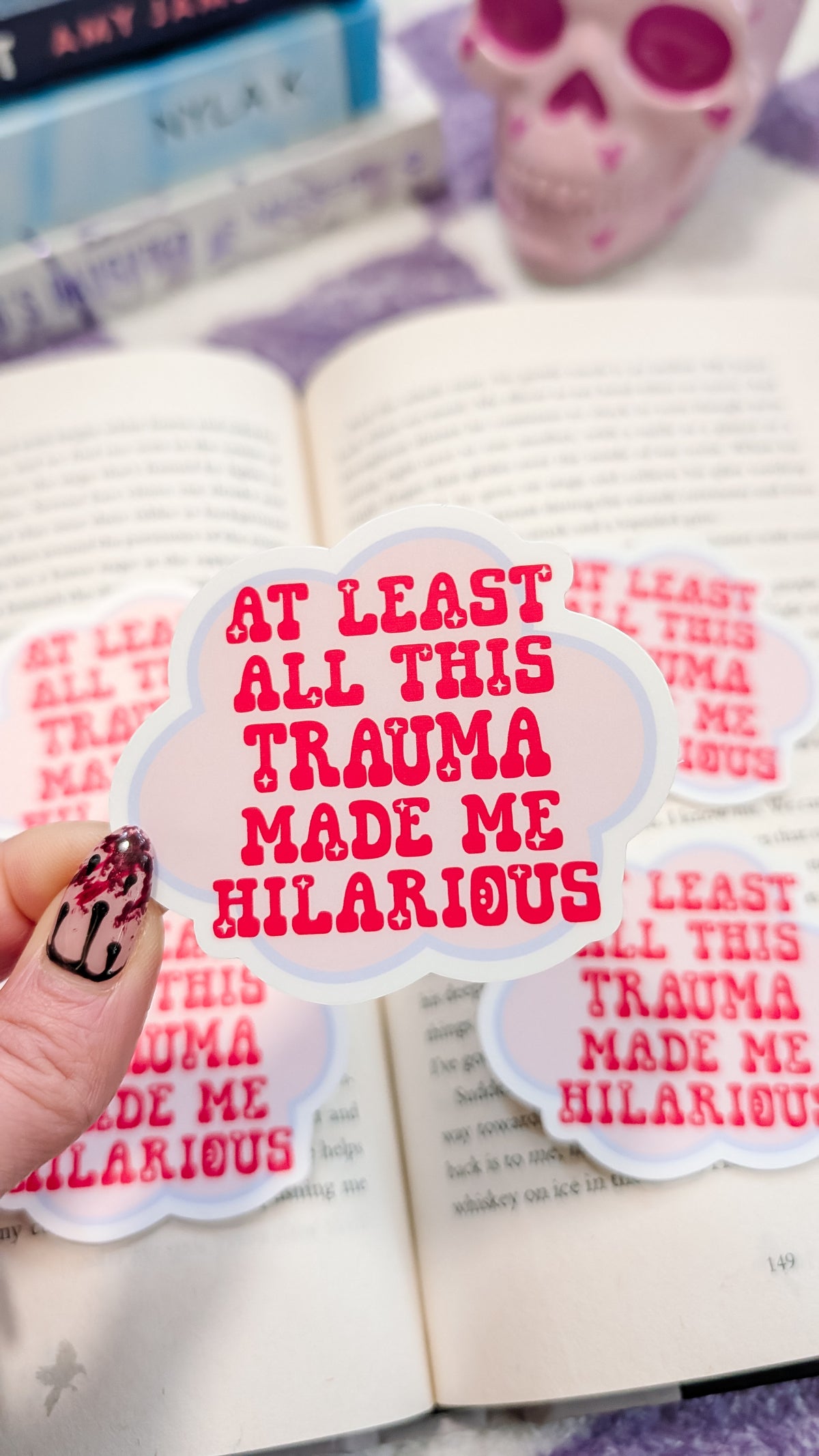 Funny Trauma Mental Health Waterproof Vinyl Sticker