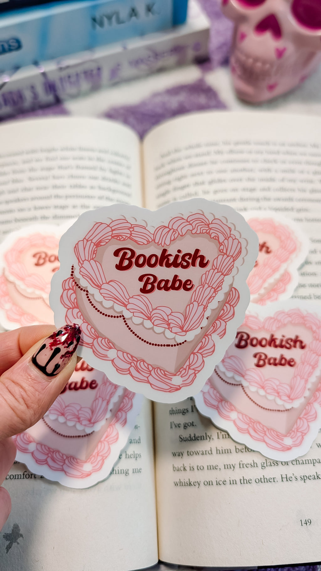 Bookish Smut Romance Cake Waterproof Vinyl Sticker