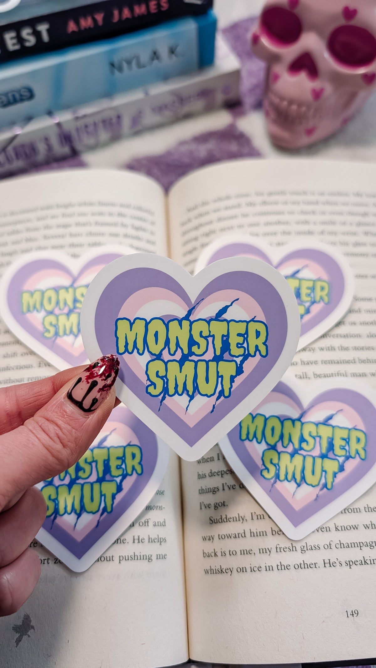 Bookish Monster Smut Books Book Waterproof Vinyl Sticker