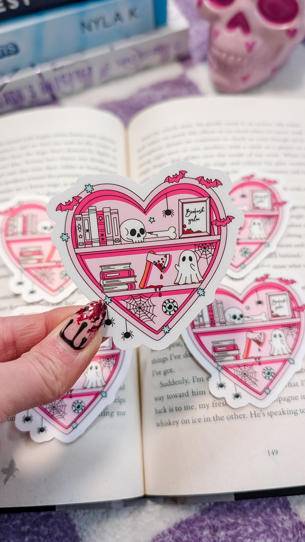 Bookish Halloween Bookstore Spooky Waterproof Vinyl Sticker