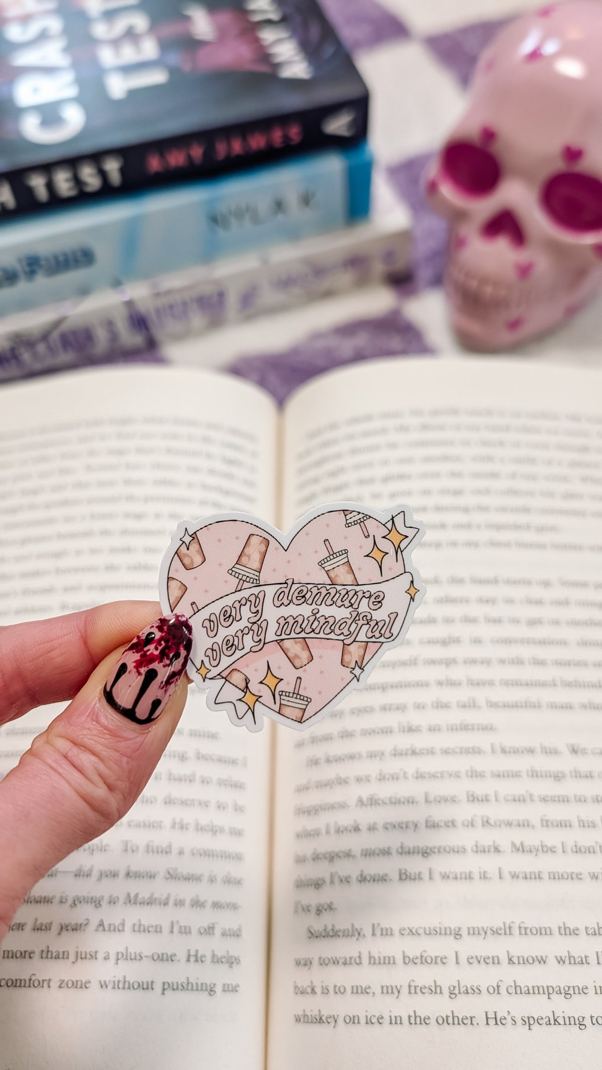 Very Demure Very Mindful Iced Coffee Heart Sticker