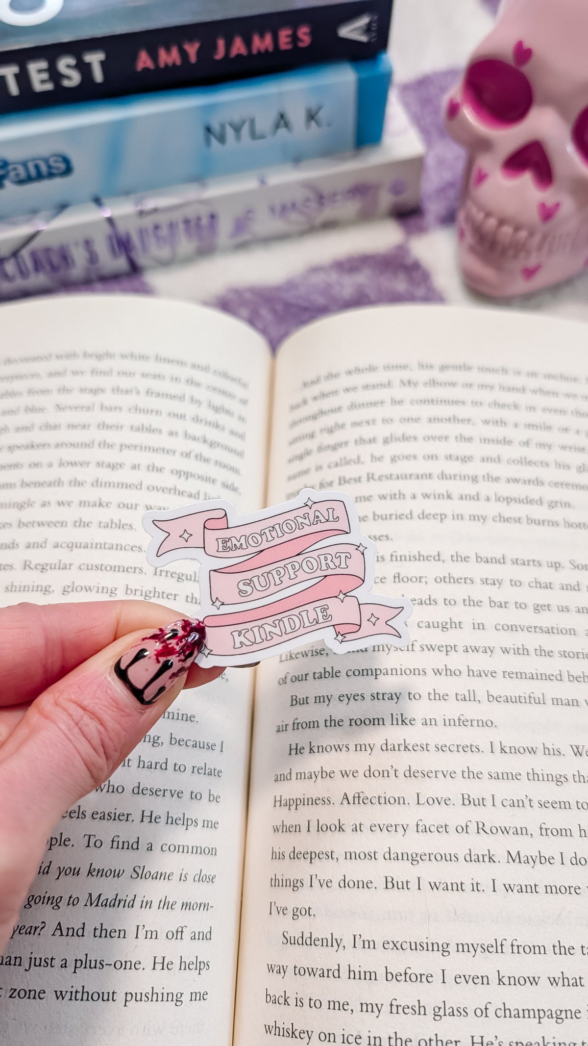 Emotional Support Kindle Pink Vinyl Sticker