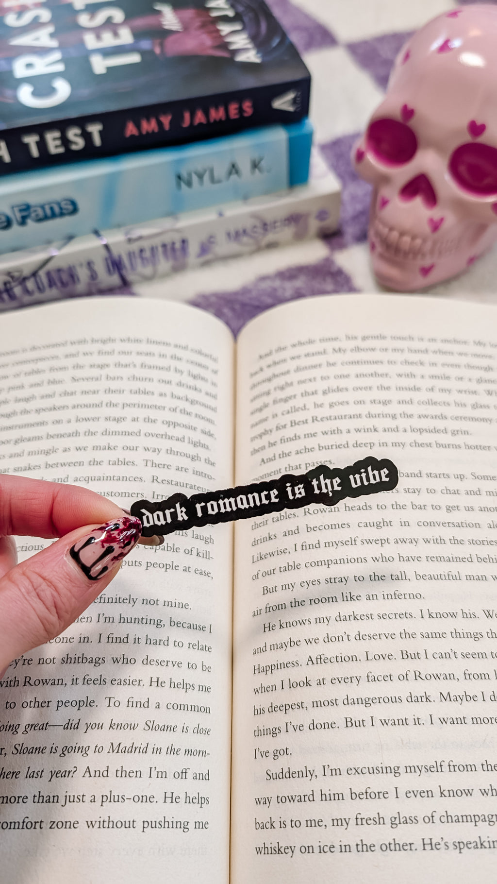 Dark Romance Is The Vibe Bookish Quote Vinyl Sticker
