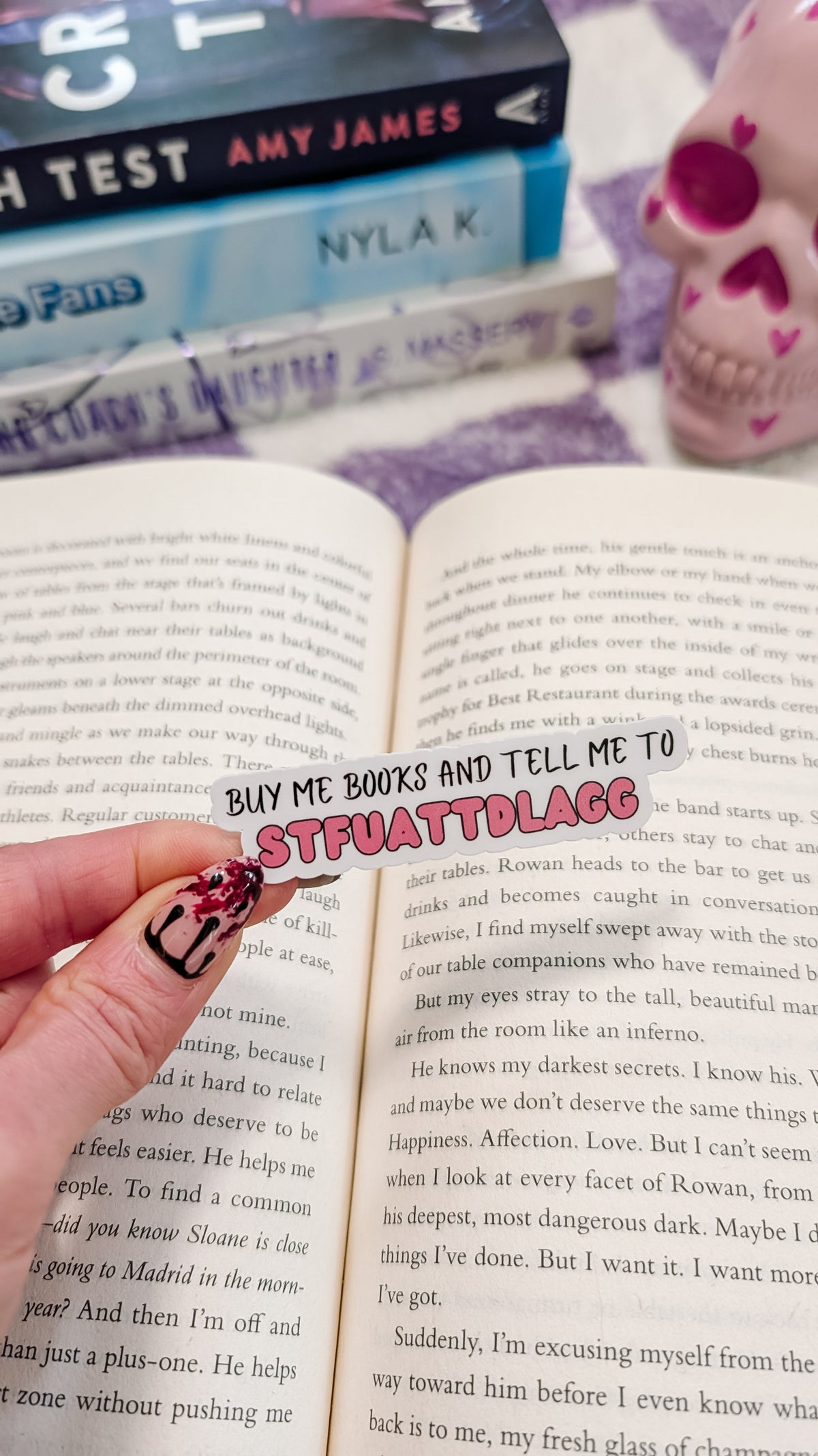 Buy Me Books & Tell Me to STFUATTDLAGG Bookish Vinyl Sticker