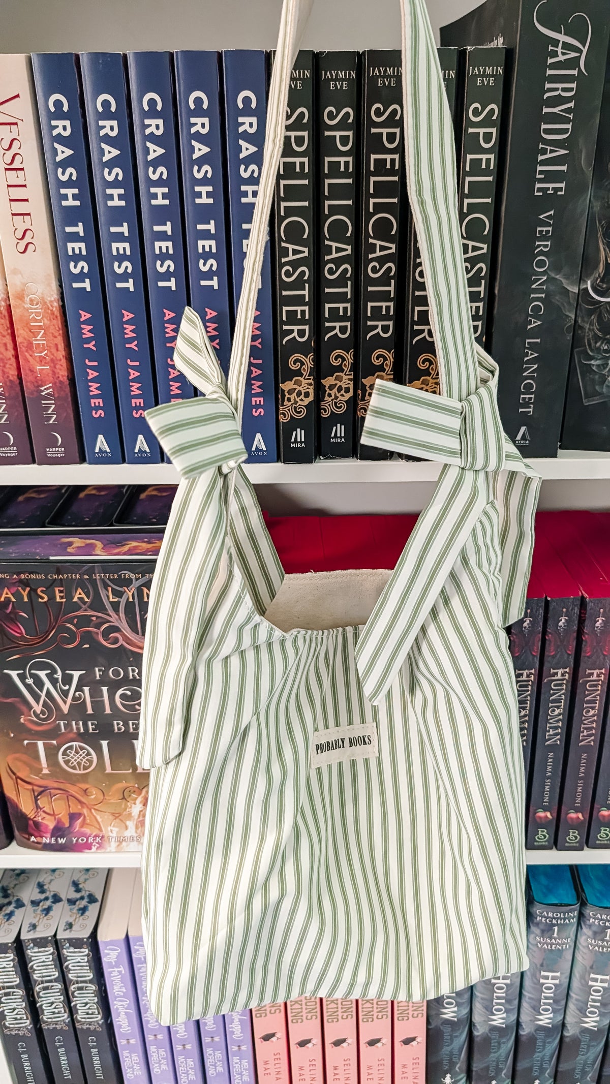 Probably Books Striped Cotton Tote Bag