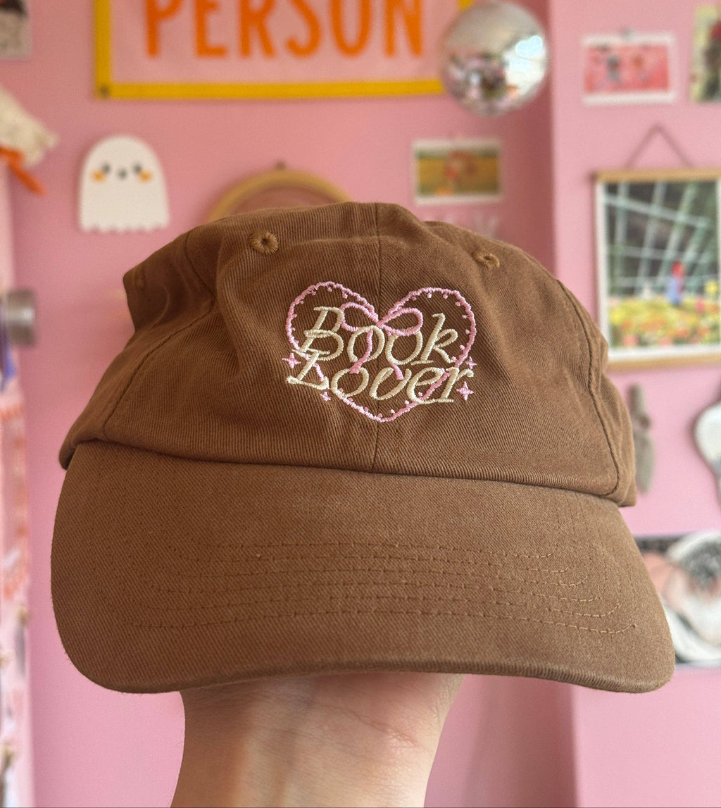 Pink & White Book Lover Baseball Hat