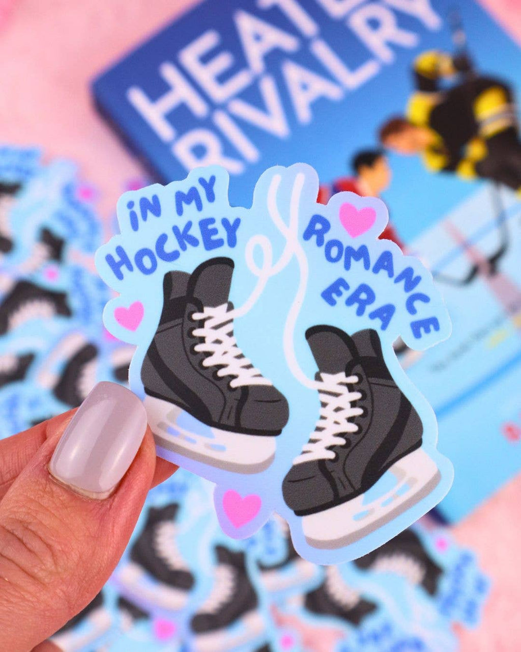 In My Hockey Romance Era Vinyl Waterproof Bookish Sticker