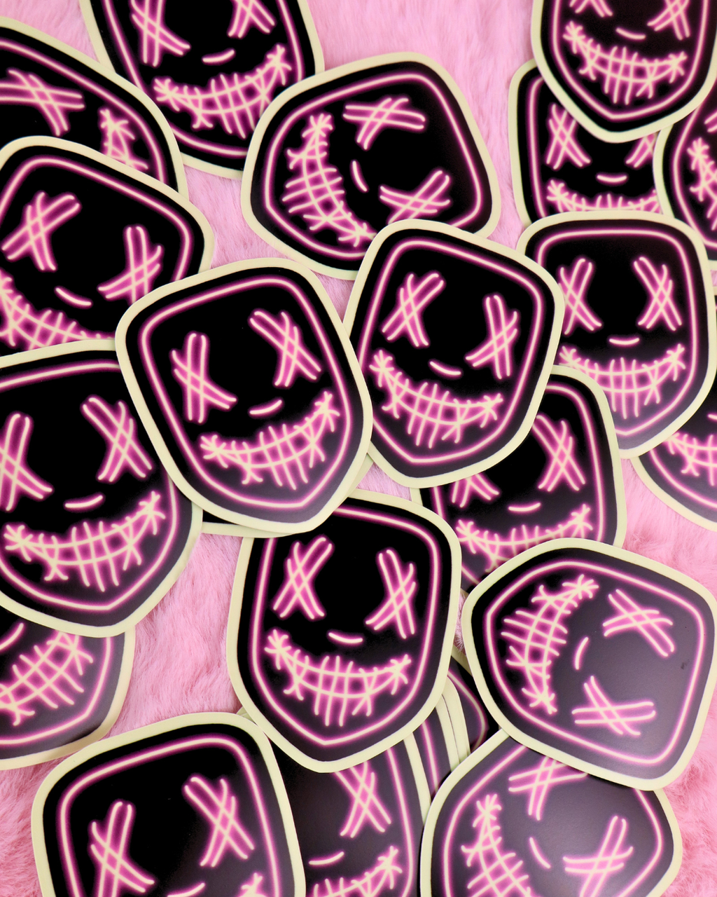 Glow In The Dark Neon Masked Man Waterproof Vinyl Sticker