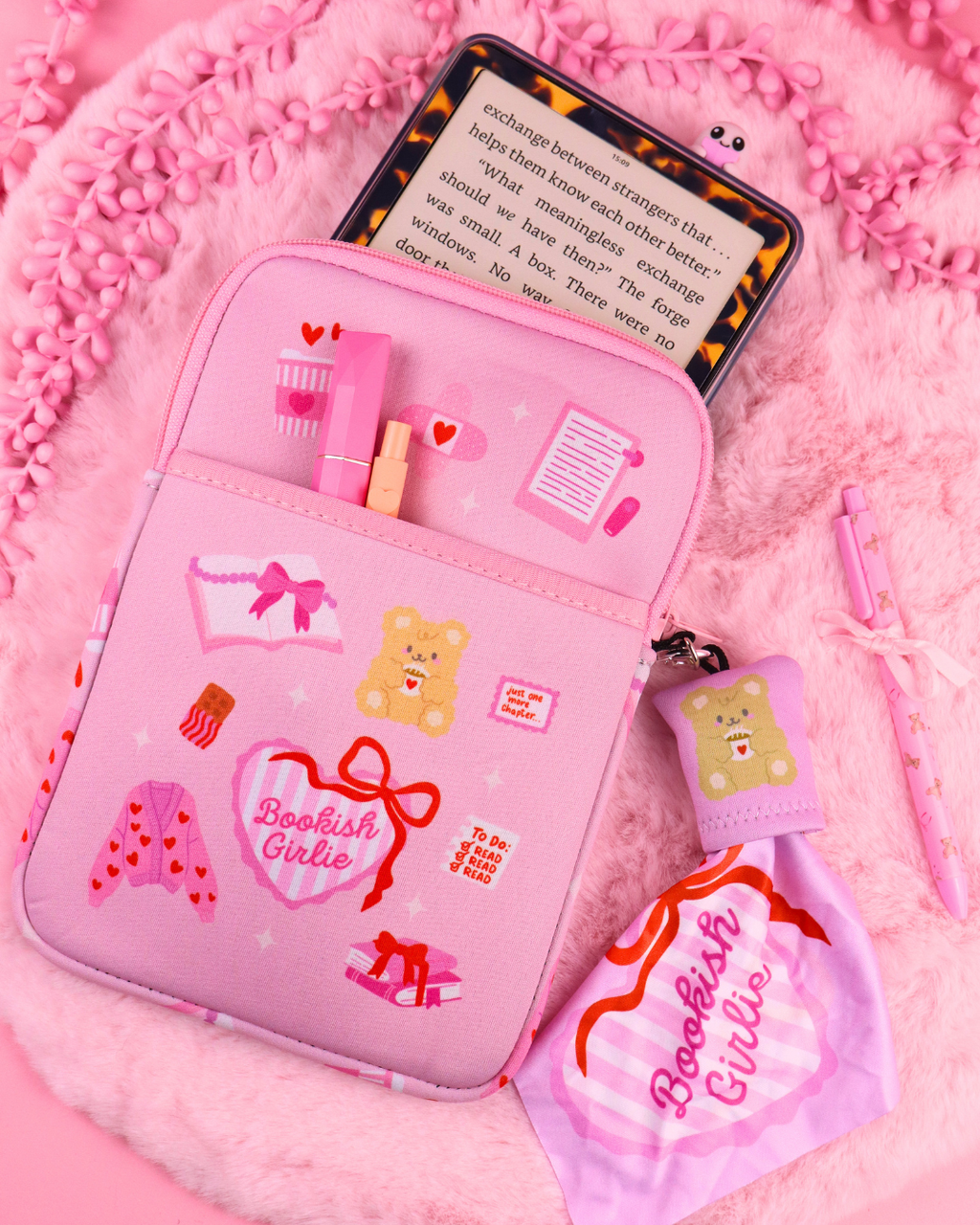 Cutie Pink E-reader/Book Sleeve for Romance Readers 