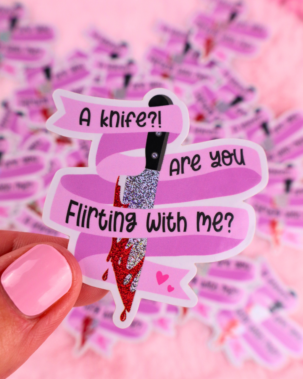 A Knife? Are You Flirting With Me? Vinyl Bookish Sticker