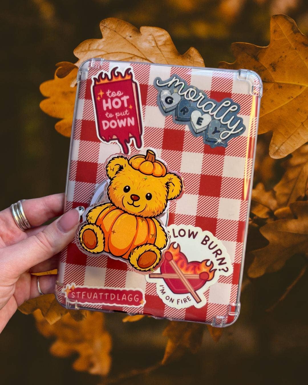 Autumnal Halloween Kindle & Phone Holder with Pumpkin Design